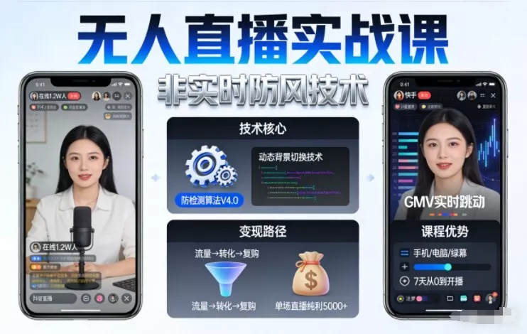 宝子哥无人直播实战课,非实时防风技术,聚焦抖音快手等平台直播带货,轻松开启直播变现之路(更新2026年08月18日) 宝子哥无人直播实战课,非实时防风技术,聚焦抖音快手等平台直播带货,轻松开启直播变现之路(更新2026年08月18日)