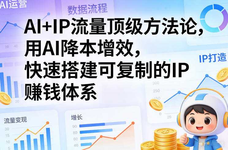 AI+IP流量顶级方法论,用AI降本增效,快速搭建可复制的IP賺钱体系 AI+IP流量顶级方法论,用AI降本增效,快速搭建可复制的IP賺钱体系