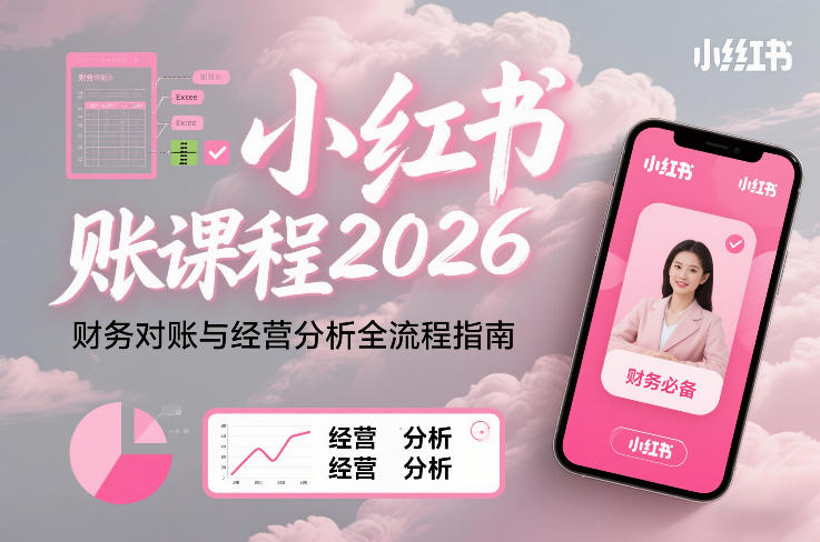 小红书对账课程2026,财务对账与经营分析全流程指南 小红书对账课程2026,财务对账与经营分析全流程指南