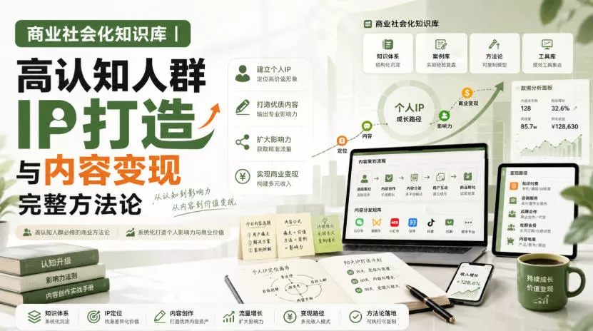 商业社会化知识库|高认知人群IP打造与内容变现完整方法论【文档】 商业社会化知识库|高认知人群IP打造与内容变现完整方法论【文档】