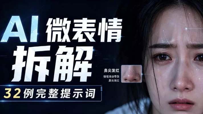 AI微表情拆解提示词合集,精准调控AI角色表情,可直接复用,0基础也能调出影视级表情变化 AI微表情拆解提示词合集,精准调控AI角色表情,可直接复用,0基础也能调出影视级表情变化