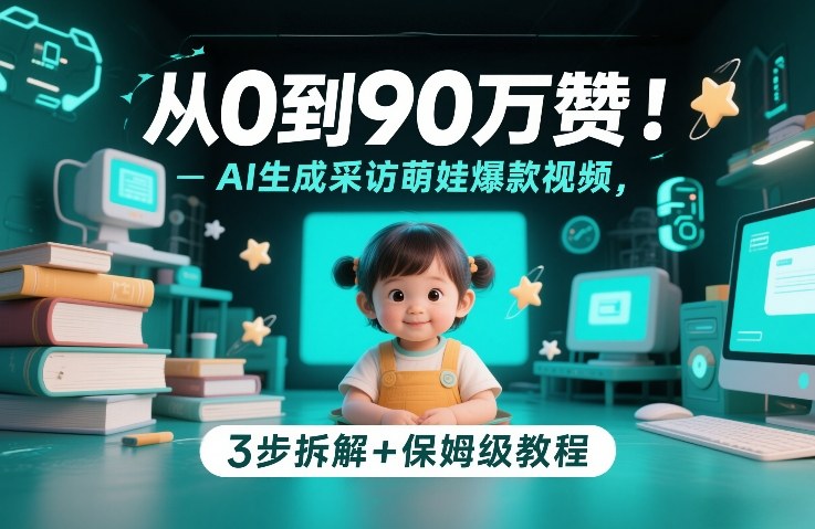 从0到90万赞:AI生成采访萌娃爆款视频,3步拆解+保姆级教程 从0到90万赞:AI生成采访萌娃爆款视频,3步拆解+保姆级教程