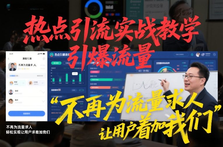 热点引流实战教学,引爆流量,不再为流量求人,轻松实现让用户求着加我们 热点引流实战教学,引爆流量,不再为流量求人,轻松实现让用户求着加我们