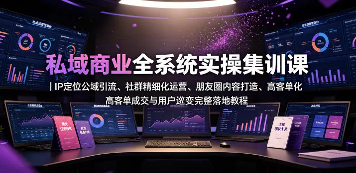 私域商业全系统实操课｜IP定位公域引流、社群精细化运营、朋友圈内容打造、高客单成交与用户裂变完整落地教程