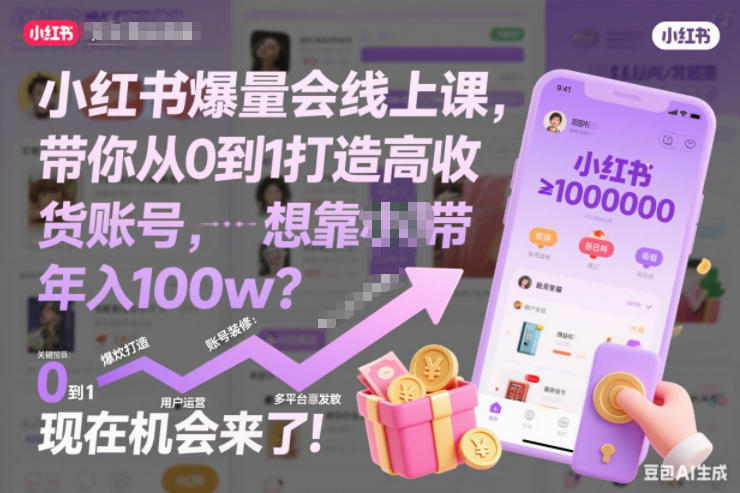 小红书爆量会线上课,带你从0到1打造高收益带货账号,想靠小红书带货年入100w?现在机会来了!(更新) 小红书爆量会线上课,带你从0到1打造高收益带货账号,想靠小红书带货年入100w?现在机会来了!(更新)
