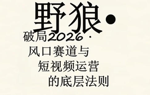 野狼团队·多平台实操运营课,覆盖AI口播、服装、好物、漫剪等热门玩法(更新4月29日) 野狼团队·多平台实操运营课,覆盖AI口播、服装、好物、漫剪等热门玩法(更新4月29日)