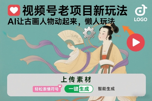 视频号老项目新玩法,AI让古画人物动起来,懒人玩法,附详细教程 视频号老项目新玩法,AI让古画人物动起来,懒人玩法,附详细教程
