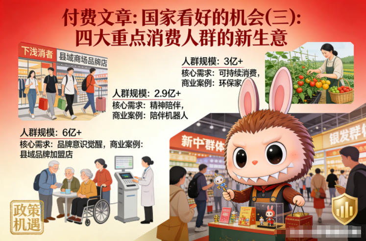 付费文章:国家看好的机会(三):四大重点消 费人群的新生意 付费文章:国家看好的机会(三):四大重点消 费人群的新生意