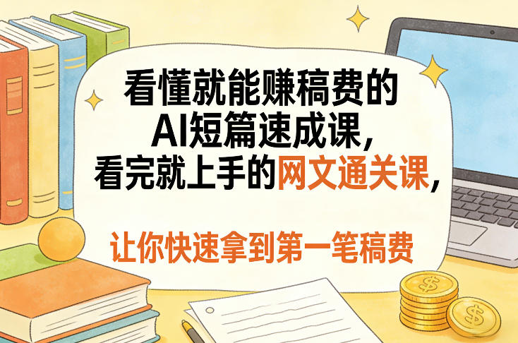 看懂就能賺稿费的AI短篇速成课,看完就上手的网文通关课,让你快速拿到第一笔稿费 看懂就能賺稿费的AI短篇速成课,看完就上手的网文通关课,让你快速拿到第一笔稿费