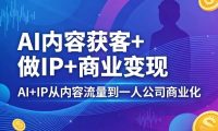 AI内容获客+做IP+商业变现，AI+IP从内容流量到一人公司商业化