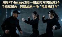 用GPT-Image2把一段武打对决拆成24个连续镜头,完整还原一场“电影级打斗”
