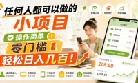 任何人都可以做的小项目:操作简单,零门槛轻松日入几百!【揭秘】