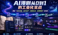 AI漫剧从0到1的工业化实战，覆盖“选本改编—美术资产—视频生成—后期剪辑”全链路(更新6月)