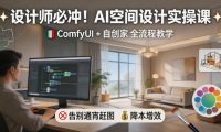 设计师必冲！AI空间设计实操课，ComfyUI+自创家全教学，告别通宵赶图，降本增效