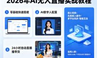 2026年AI无人直播实战教程，零基础也能快速搭建AI数字人无人直播间，实现24小时自动直播带货