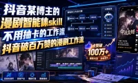 抖音某博主的漫剧智能体skill,不用抽卡的工作流,抖音破百万赞的漫剧工作流(更新)