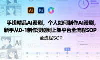 手搓精品AI漫剧，个人如何制作AI漫剧，新手从0-1制作漫剧到上架平台全流程SOP