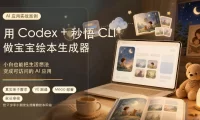 AI应用实战案例,用Codex+秒悟CLl做宝宝绘本生成器,小白也能把生活想法变成可访问的AI应用