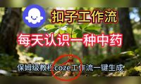 Coze扣子工作流一键生成每天认识一种中药短视频,保姆级搭建教学