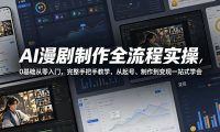 AI漫剧制作全流程实操,0基础从零入门,完整手把手教学,从起号、制作到变现一站式学会