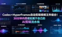 Codex+HyperFrames自动剪辑视频王炸组合!30分钟内搭建起属于自己的AI剪辑流水线(完整版实操教程手册)