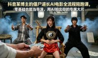 抖音某博主的僵尸道长AI电影全流程陪跑课，零基础也能当导演，用AI拍出你的专属大片