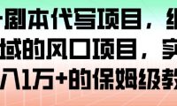 AI+剧本代写项目,细分领域的风口项目,实测月入1W+的保姆级教程