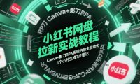 小红书网盘拉新实战教程,Canva+影刀RPA实现内容全自动化,1个小时生成7天笔记