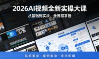 2026AI视频全新实操大课,从基础到实战,全流程掌握,系统教学·案例驱动·即学即用