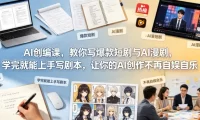 AI创编课，教你写爆款短剧与AI漫剧，学完就能上手写剧本，让你的AI创作不再自娱自乐(更新0521)