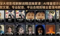 资深大佬影视剧解说精选独家课｜AI增量提示词、爆款文案、专业配音、平台合规剪辑全套落地教学