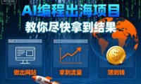 AI编程出海项目,教你尽快拿到结果-做出网站、拿到流量、賺到钱