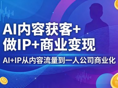 AI内容获客+做IP+商业变现，AI+IP从内容流量到一人公司商业化