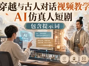 穿越与古人对话视频教学,AI仿真人短剧,包含提示词
