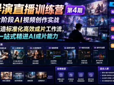 AI导演直播训练营第4期|全阶段AI视频创作实战,打造标准化高效成片工作流,一站式精进AI成片能力