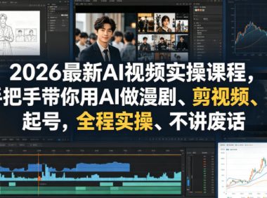 2026最新AI视频实操课程,手把手带你用AI做漫剧、剪视频、起号,全程实操、不讲废话