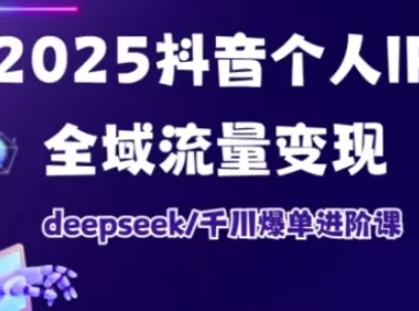 抖音个人IP全域流量变现进阶课,deepseek千川爆单进阶课(更新2026年05月)