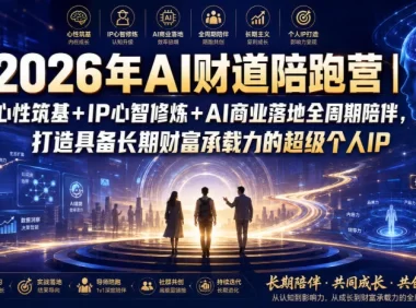 2026年AI财道陪跑营|心性筑基+IP心智修炼+AI商业落地全周期陪伴,打造具备长期财富承载力的超级个人IP