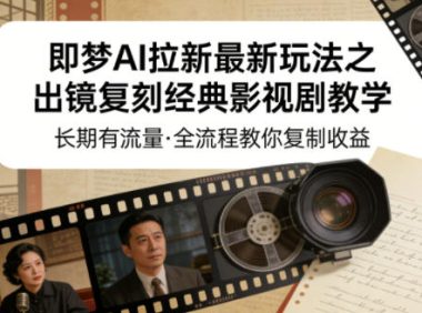 即梦AI拉新最新玩法之出镜复刻经典影视剧教学，长期有流量，全流程教你复制收益