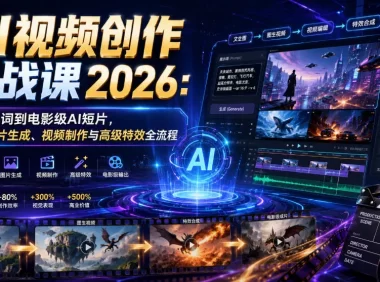 AI视频创作实战课2026：从提示词到电影级AI短片，掌握图片生成、视频制作与高级特效全流程