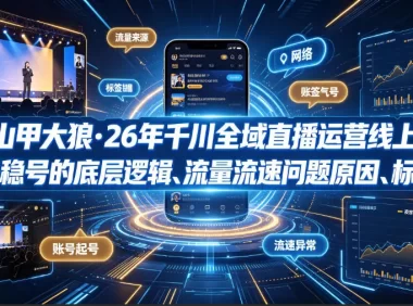 钏山甲大狼·26年千川全域直播运营线上课，起号稳号的底层逻辑、流量流速问题原因、标签的重要性及打标签方法等