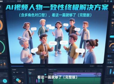 AI视频人物一致性终极解决方案(含多角色对口型),看这一篇就够了(完整版)