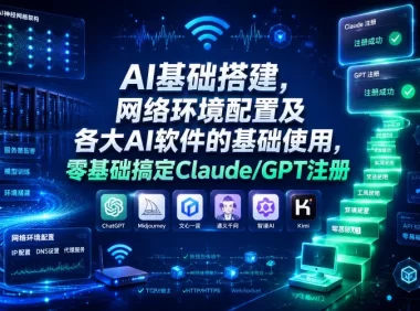 AI基础搭建,网络环境配置及各大AI软件的基础使用,零基础搞定Claude/GPT注册