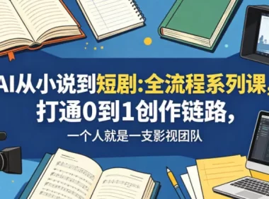 AI从小说到短剧全流程系列课，打通0到1创作链路，一个人就是一支影视团队