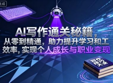 AI写作通关秘籍，从零到精通，助力提升学习和工作效率，实现个人成长与职业变现