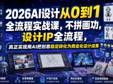 2026AI设计从0到1全流程实战课,不拼画功,设计IP全流程,真正实现用AI把创意稳定转化为商业化设计成果