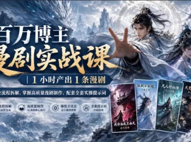百万博主漫剧实战课|1小时产出1条漫剧,0‑1全流程拆解,掌握高质量漫剧制作,配套全套实操提示词