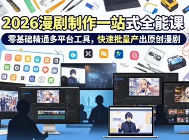 2026 AI漫剧制作一站式全能课,零基础精通多平台工具,快速批量产出原创漫剧