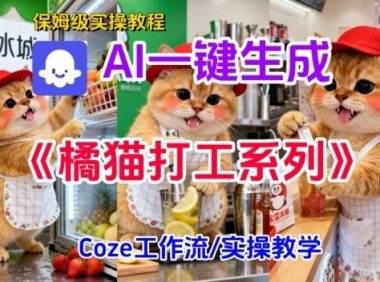 Coze扣子工作流一键生成胖橘猫打工短视频,保姆级实操搭建教学