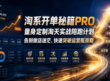 淘系开单秘籍PRO,量身定制淘天实战陪跑计划,告别做店迷茫、快速突破运营瓶颈期(更新20260728)